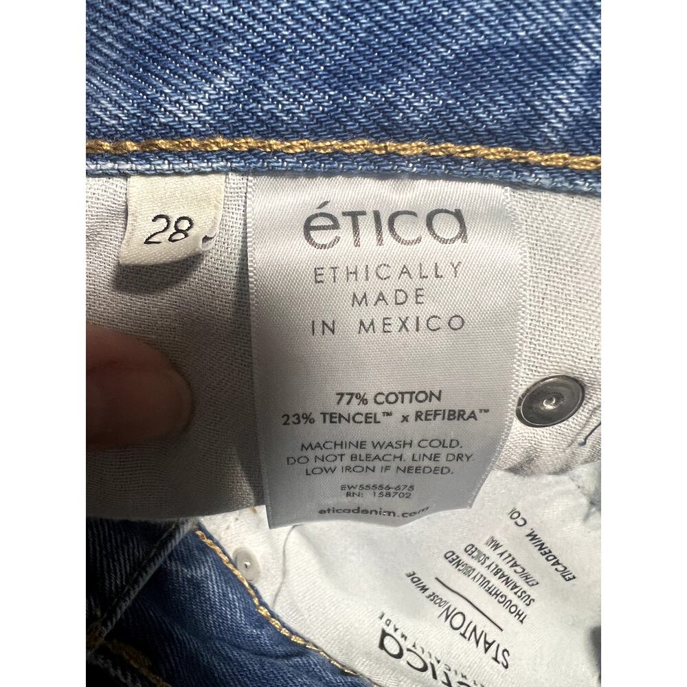 NWT Etica Jeans Women's Stanton Relaxed Wide Leg Salina Denim Jeans Size 28 - Picture 10 of 13